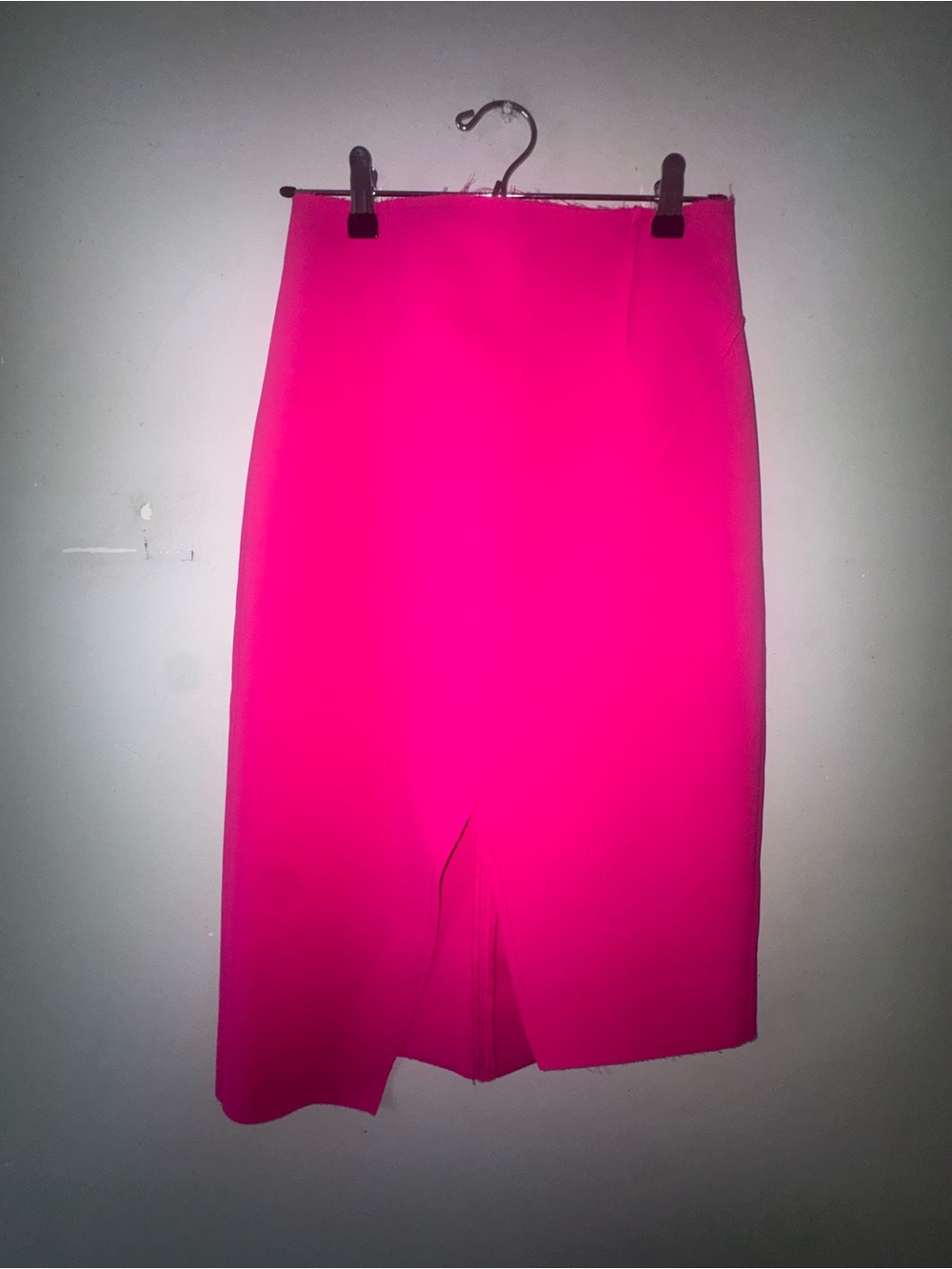 Topshop Bright Pink Women's Pencil Skirt with Front Slit